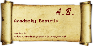 Aradszky Beatrix névjegykártya
